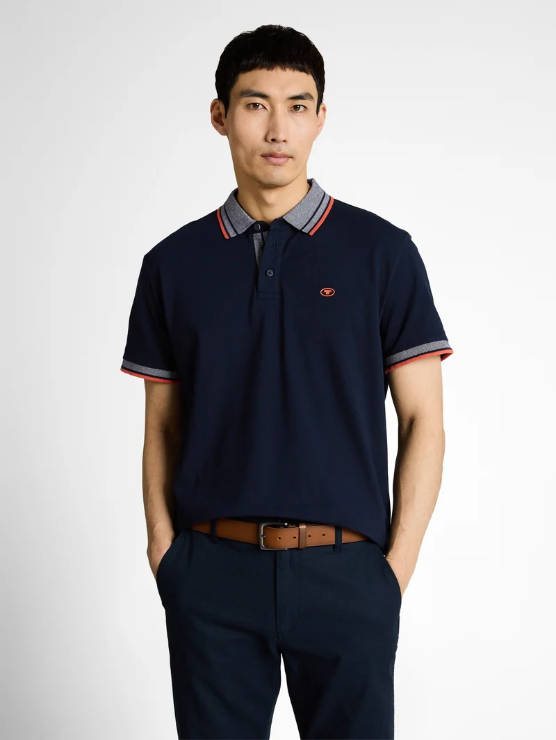 printed polo, sky captain blue
