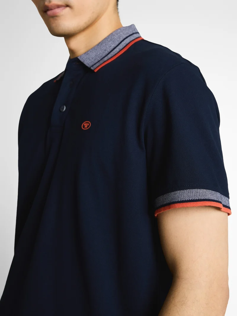printed polo, sky captain blue