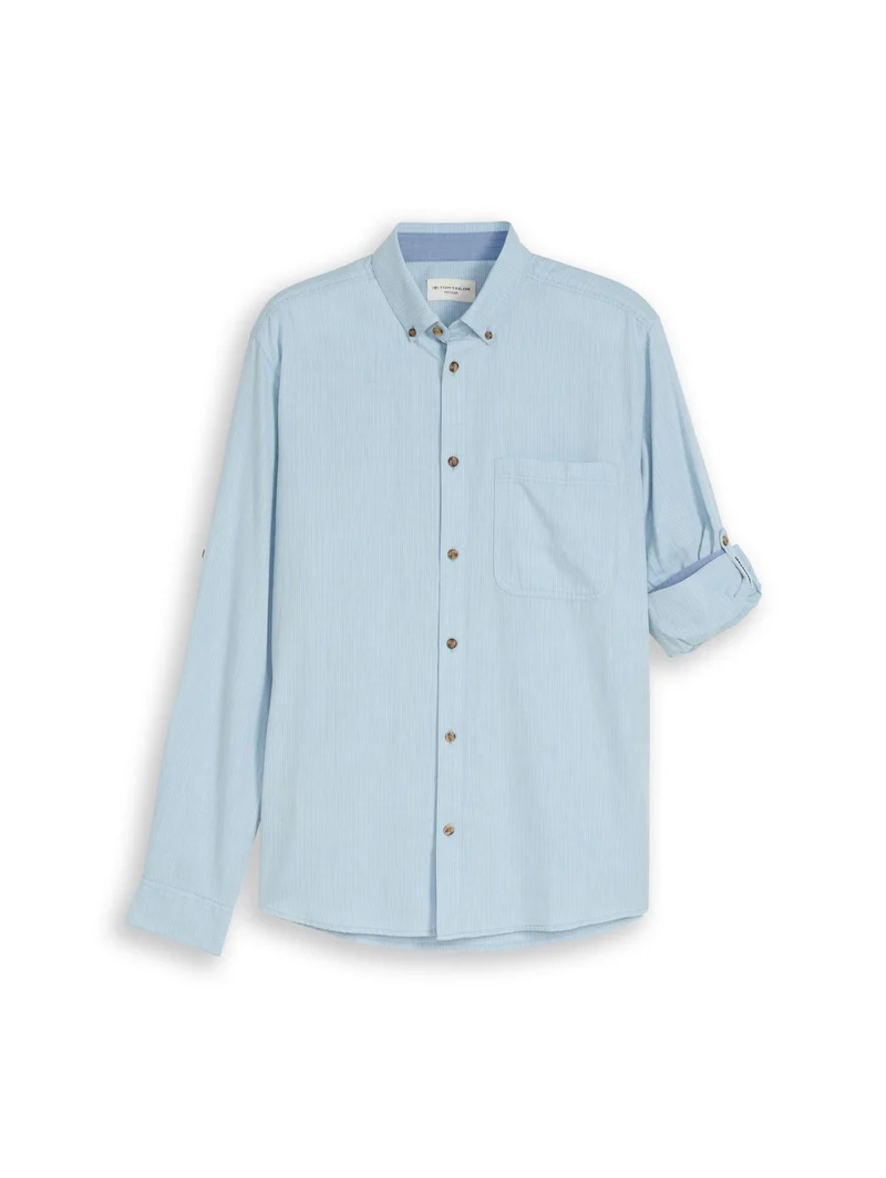 structured shirt, mountain blue herringbone