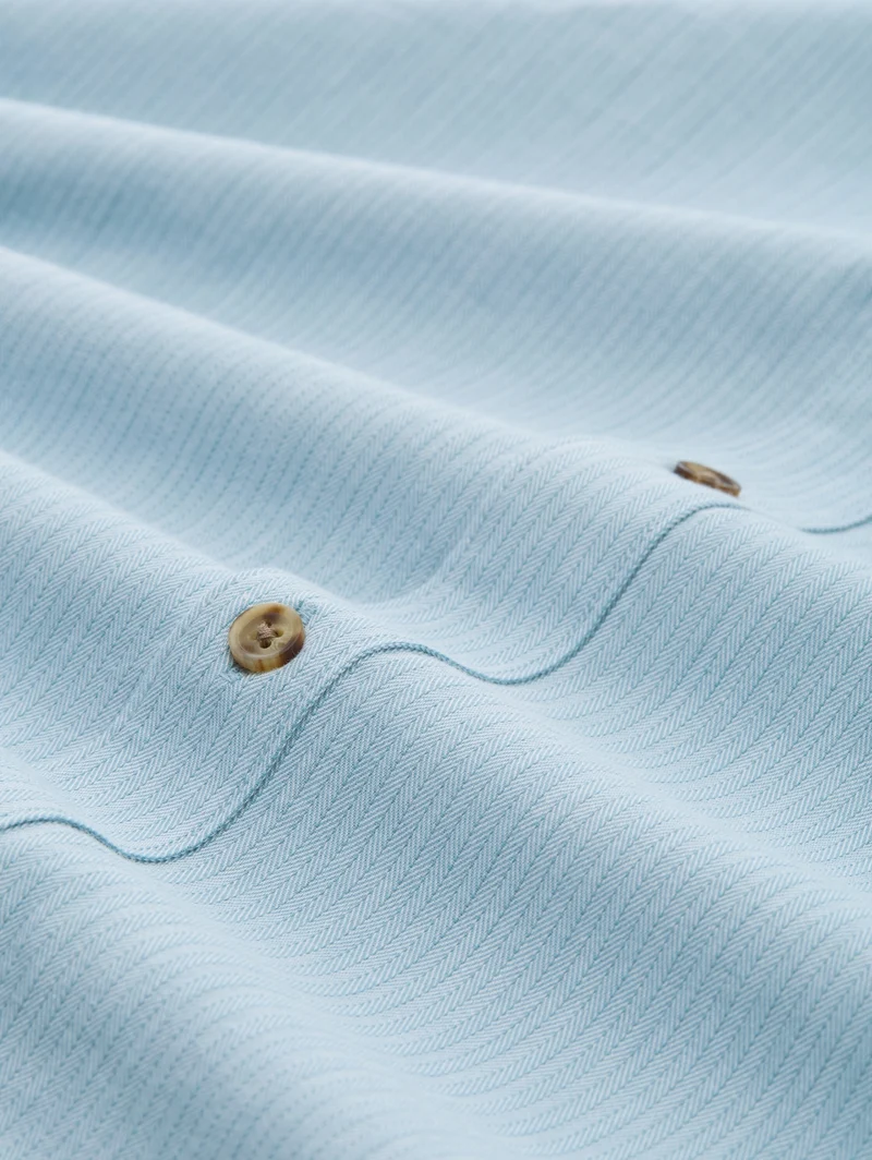 structured shirt, mountain blue herringbone