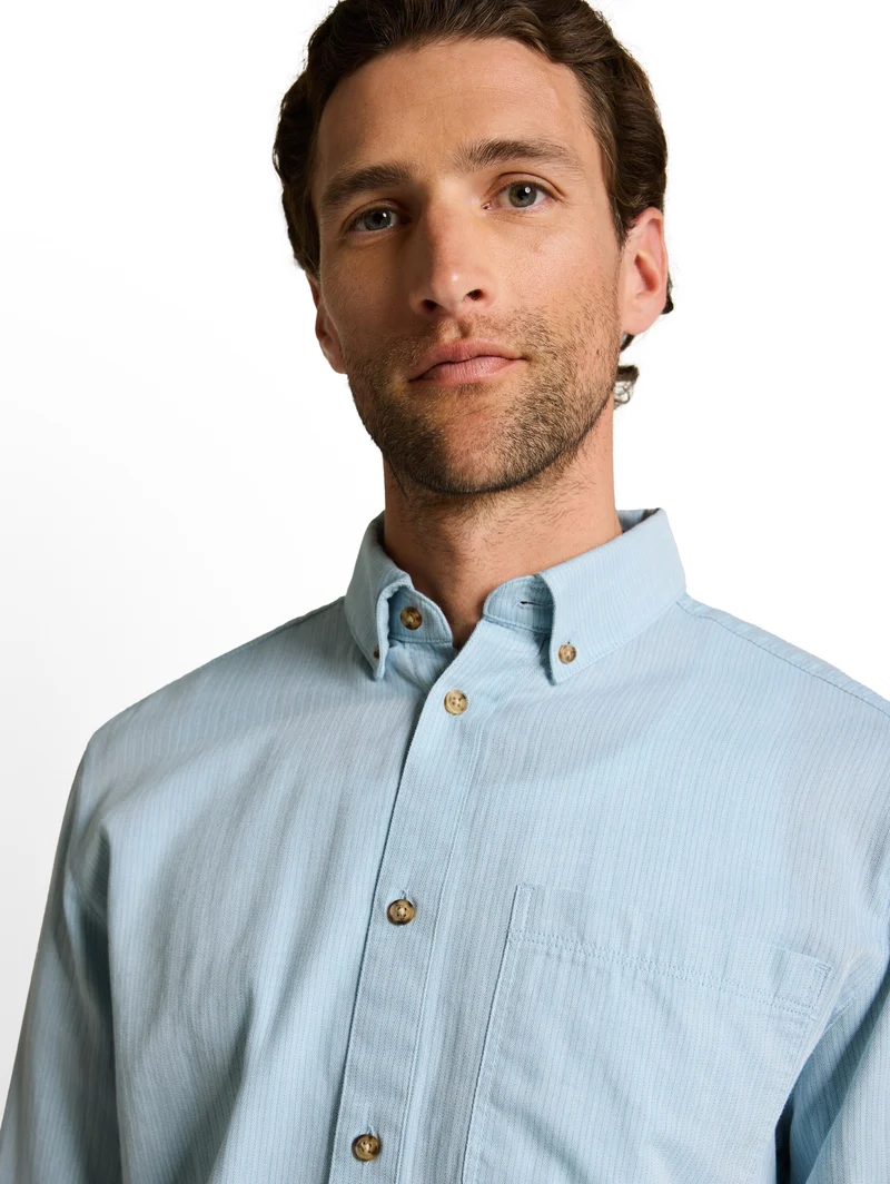 structured shirt, mountain blue herringbone