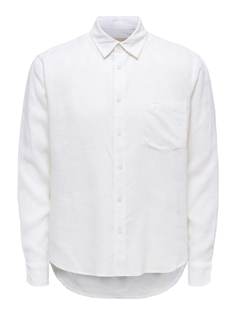 ONSLAURENCE LS LINEN BLEND SHIRT, Bright White