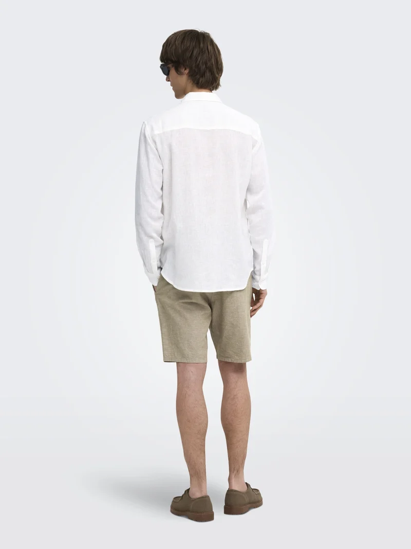 ONSLAURENCE LS LINEN BLEND SHIRT, Bright White