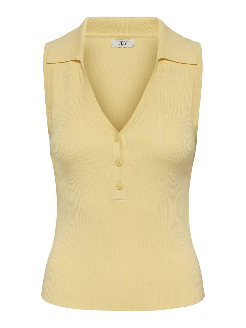 JDYNANNA S/L COLLAR TOP KNT, Double Cream