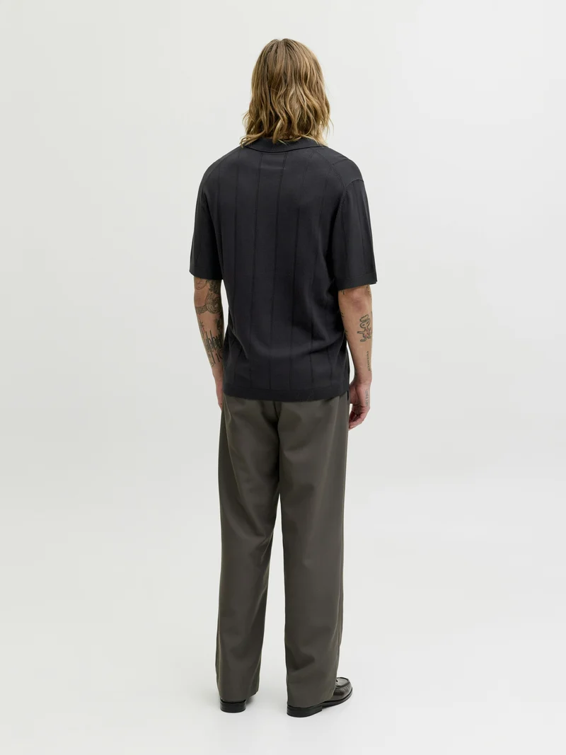 JPRBLAWILLIAM STRUCTURE KNIT POLO S, Black