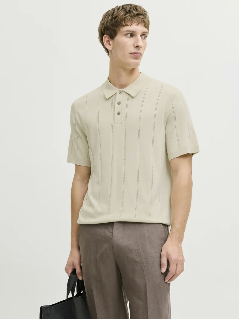 JPRBLAWILLIAM STRUCTURE KNIT POLO S, Ancient Scroll