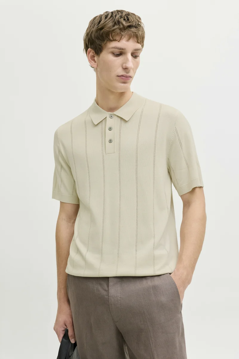 JPRBLAWILLIAM STRUCTURE KNIT POLO S, Ancient Scroll