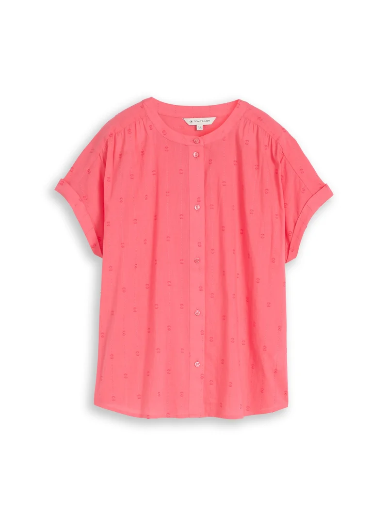 blouse with dobby fabric, soft coral pink
