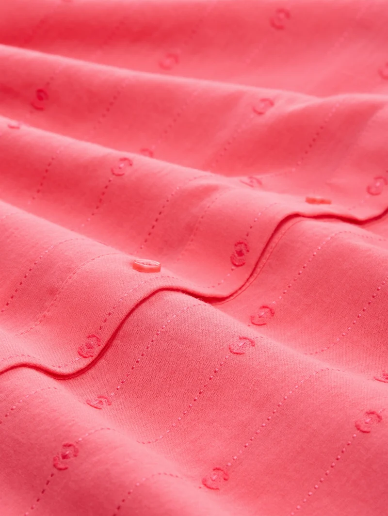 blouse with dobby fabric, soft coral pink
