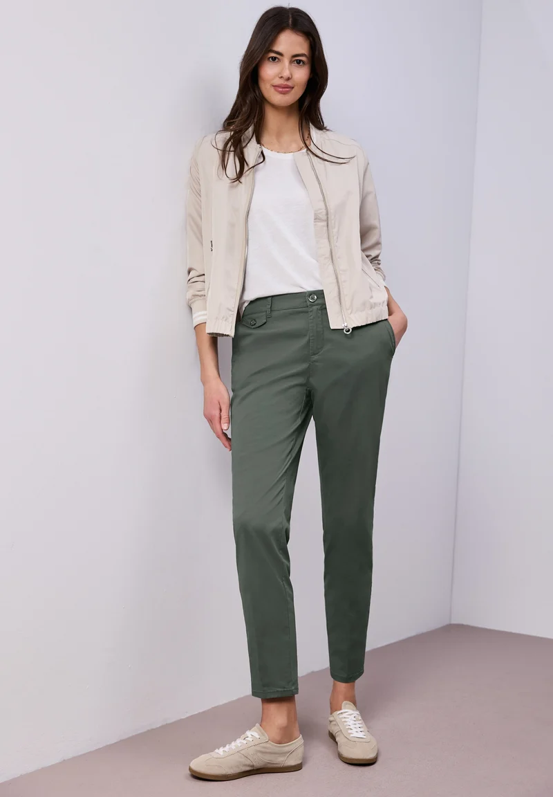 QR Chino peach Twill Co/Ea, cilantro green