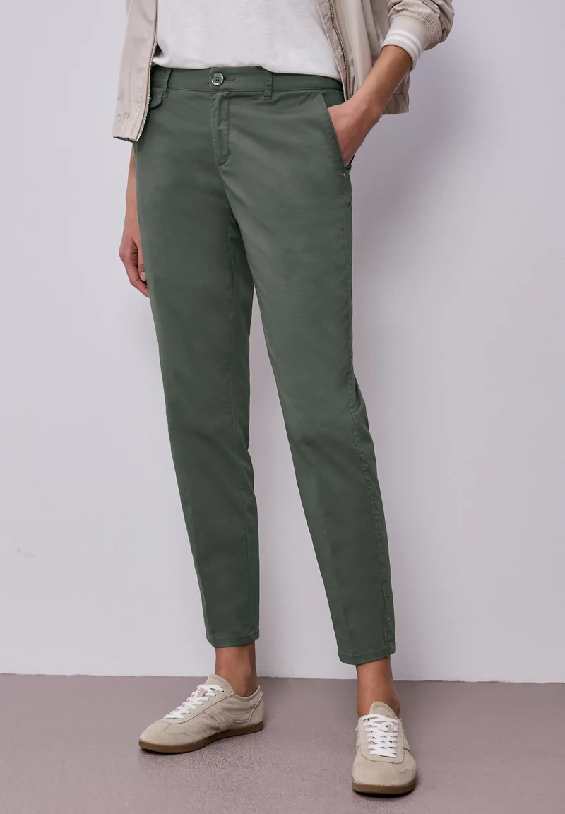 QR Chino peach Twill Co/Ea, cilantro green