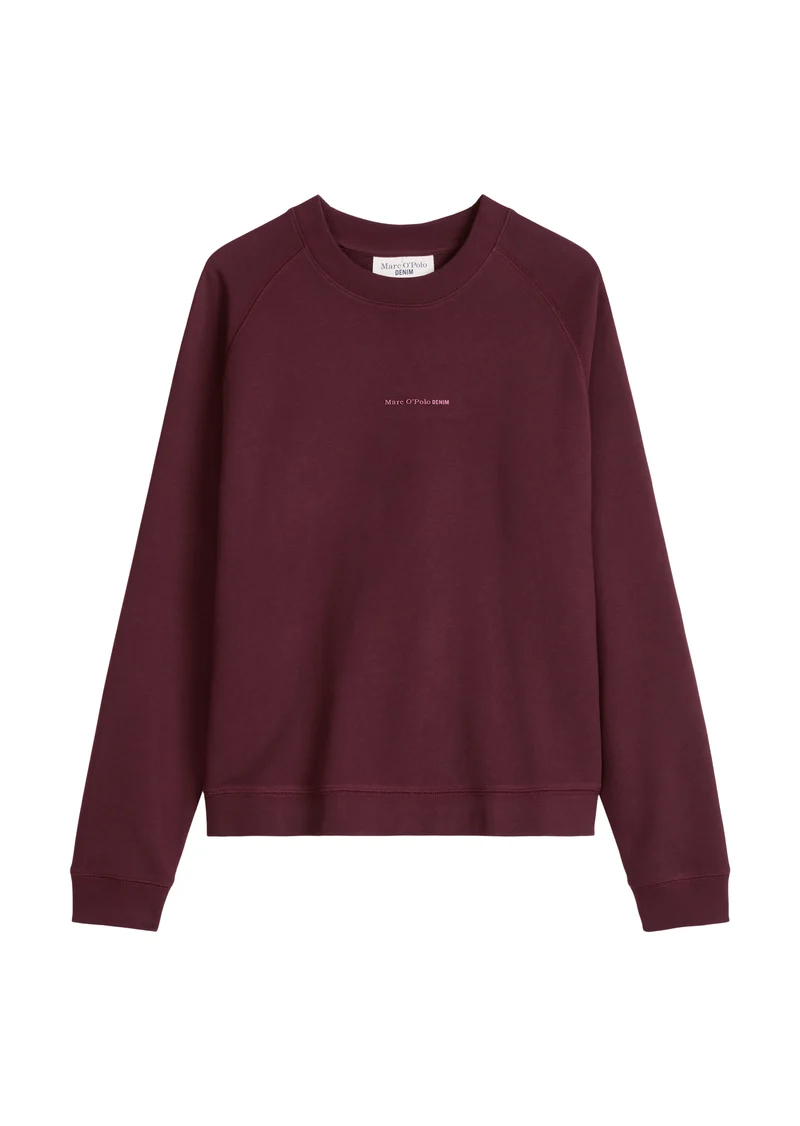 Sweatshirt, LSL, Raglan, Chest Artw, Merlot Red