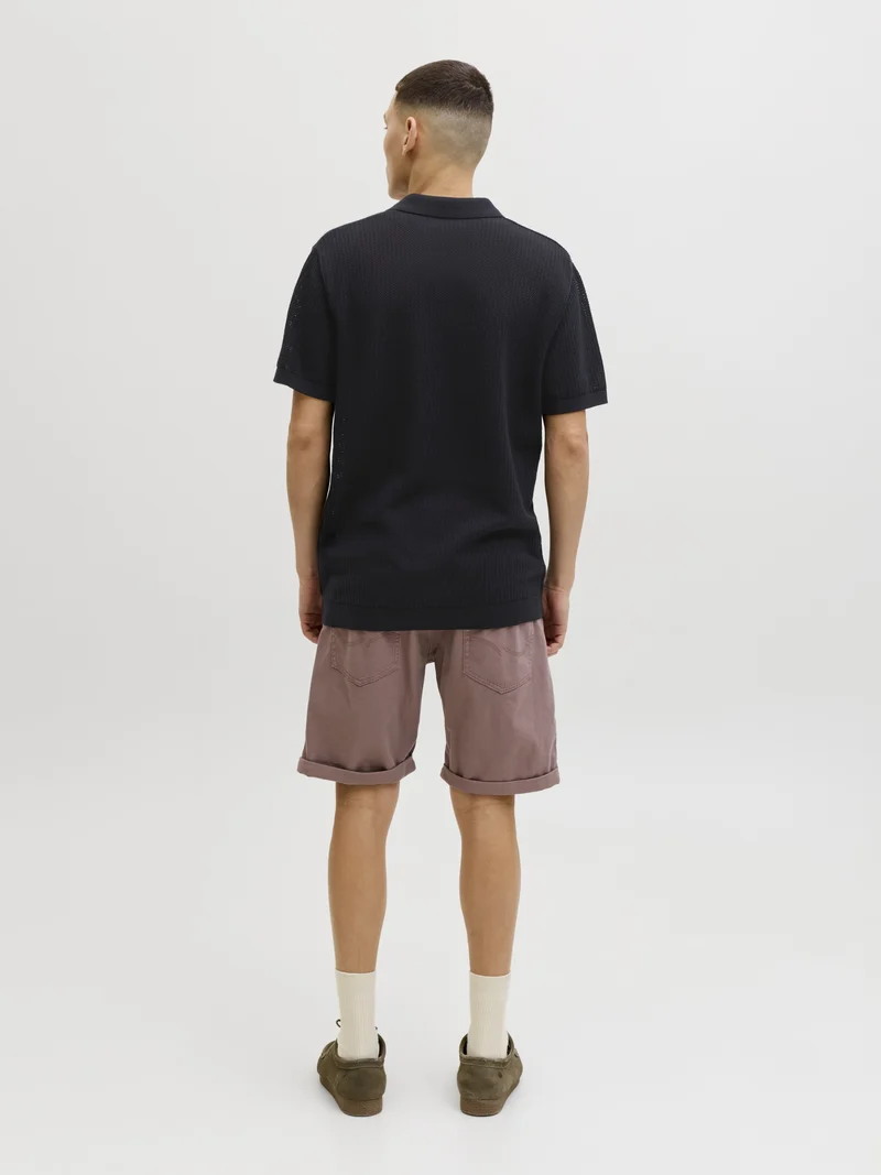 JJJESS KNIT POLO SS, Black