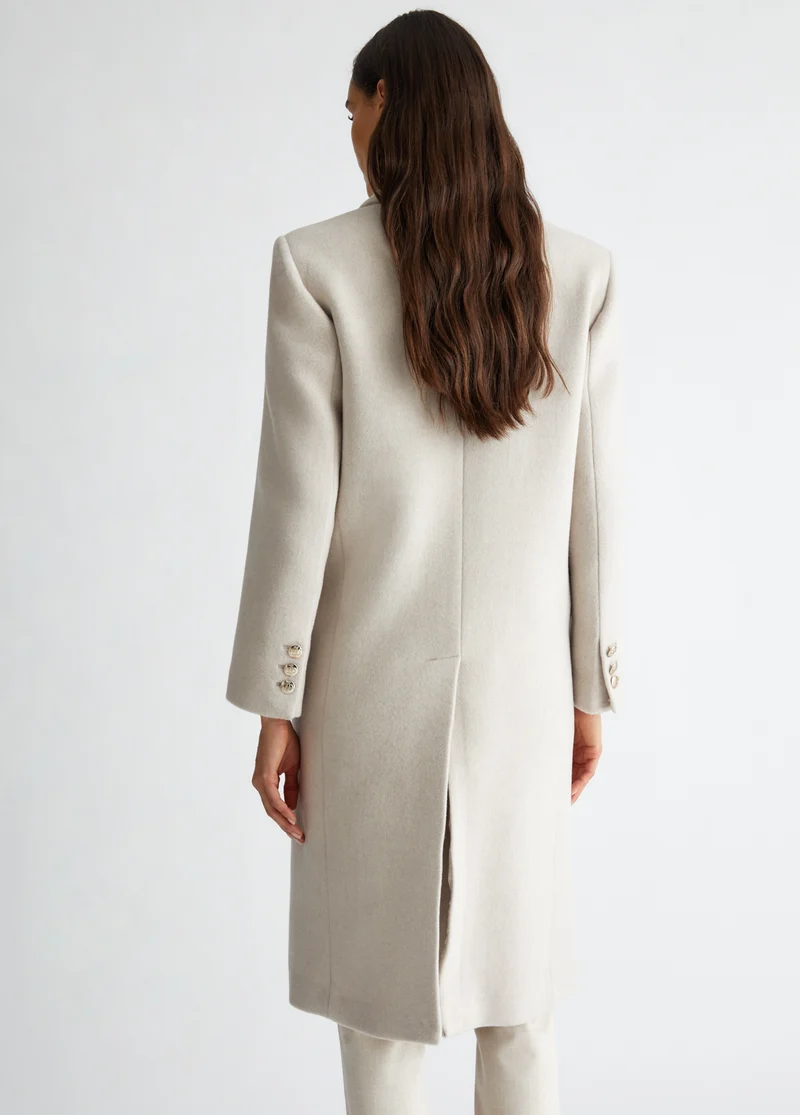 Double-Breasted Wool-Blend Coat