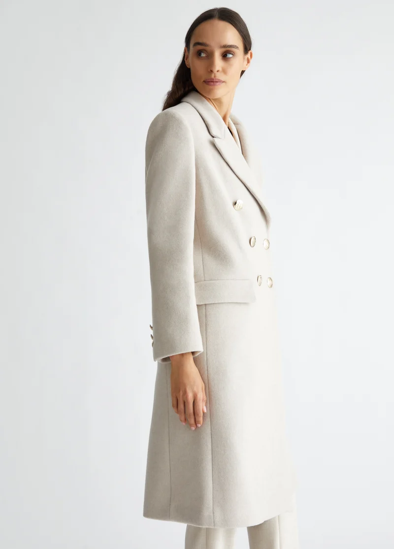 Double-Breasted Wool-Blend Coat