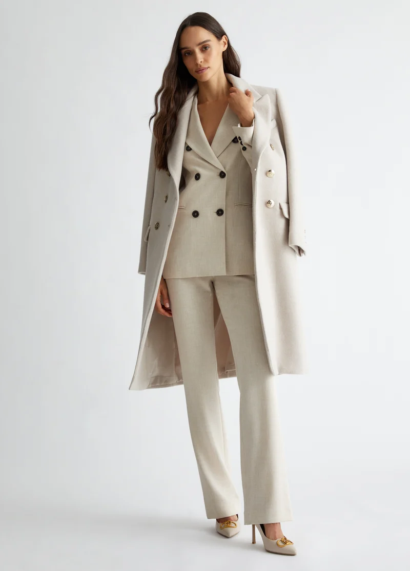 Double-Breasted Wool-Blend Coat