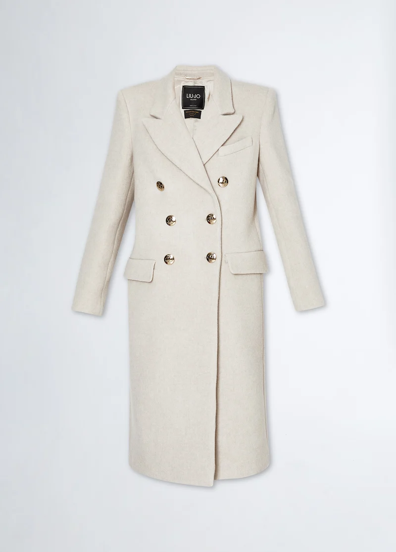 Double-Breasted Wool-Blend Coat