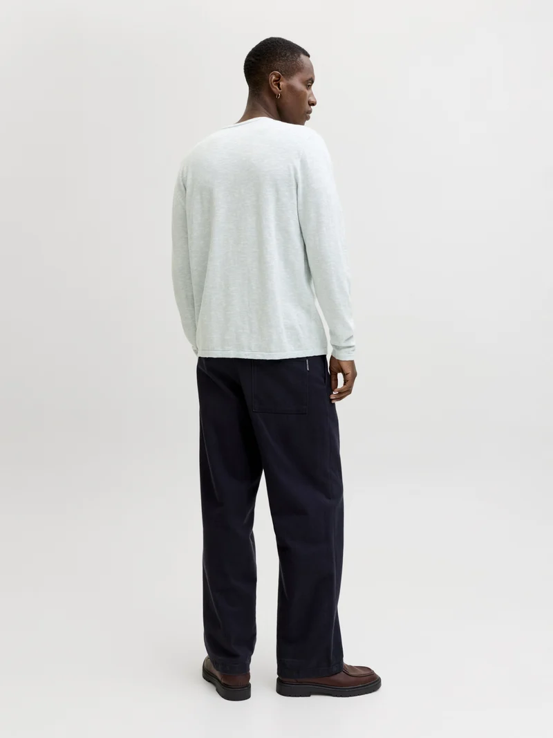 JJESUMMER KNIT CREW NECK SN, Celestial Blue/w. White