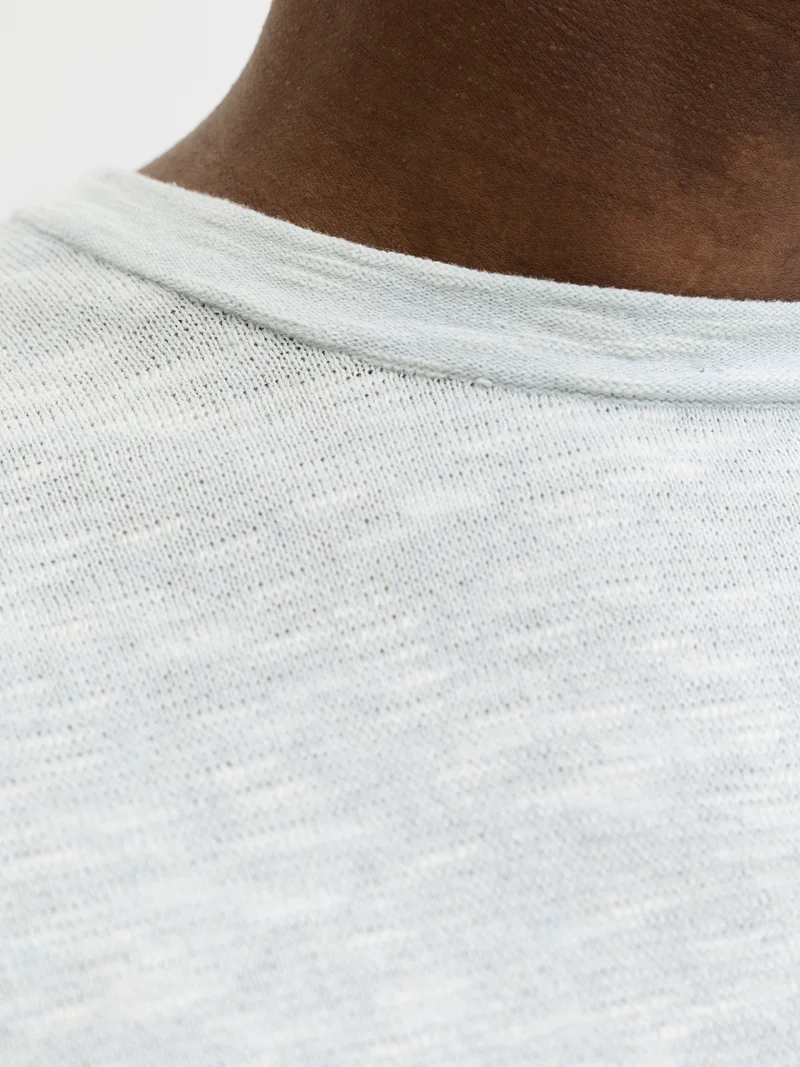 JJESUMMER KNIT CREW NECK SN, Celestial Blue/w. White