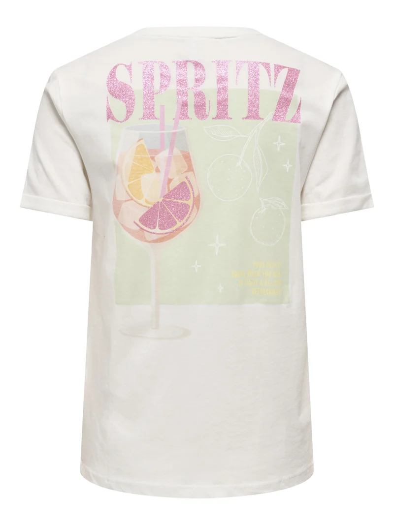 ONLKITA S/S DRINKS TOP BOX JRS, Cloud Dancer/Dacey spritz back