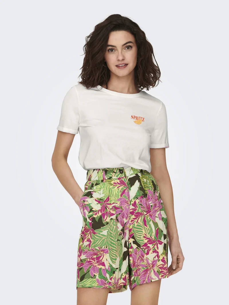 ONLKITA S/S DRINKS TOP BOX JRS, Cloud Dancer/Dacey spritz back