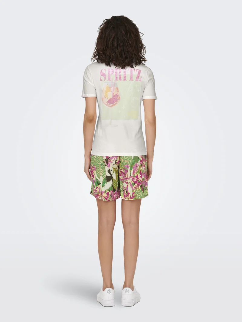 ONLKITA S/S DRINKS TOP BOX JRS, Cloud Dancer/Dacey spritz back