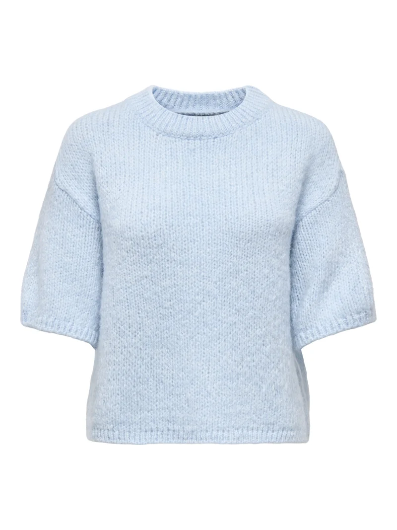 JDYLINEA S/S PULLOVER O-NECK KNT NO, Cashmere Blue
