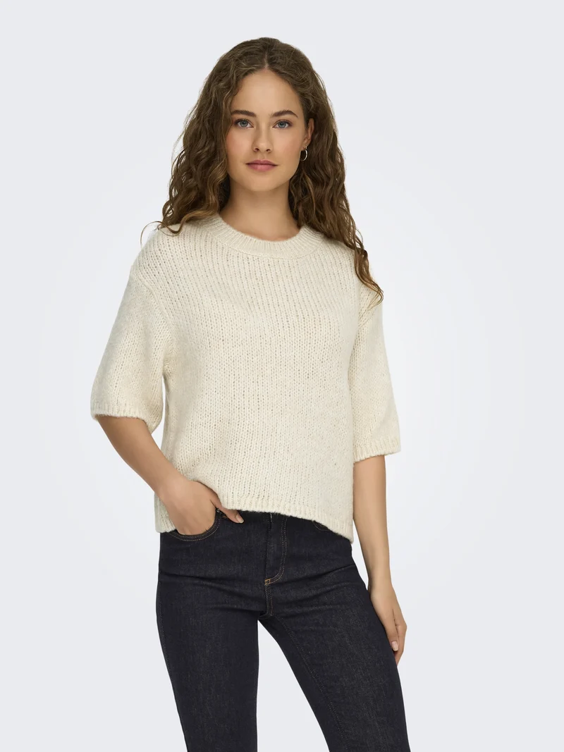 JDYLINEA S/S PULLOVER O-NECK KNT NO, Birch