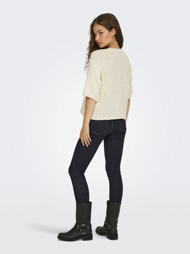 JDYLINEA S/S PULLOVER O-NECK KNT NO, Birch