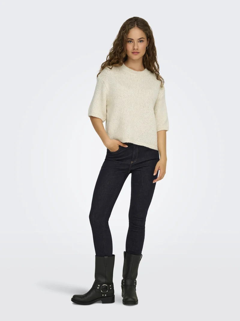 JDYLINEA S/S PULLOVER O-NECK KNT NO, Birch