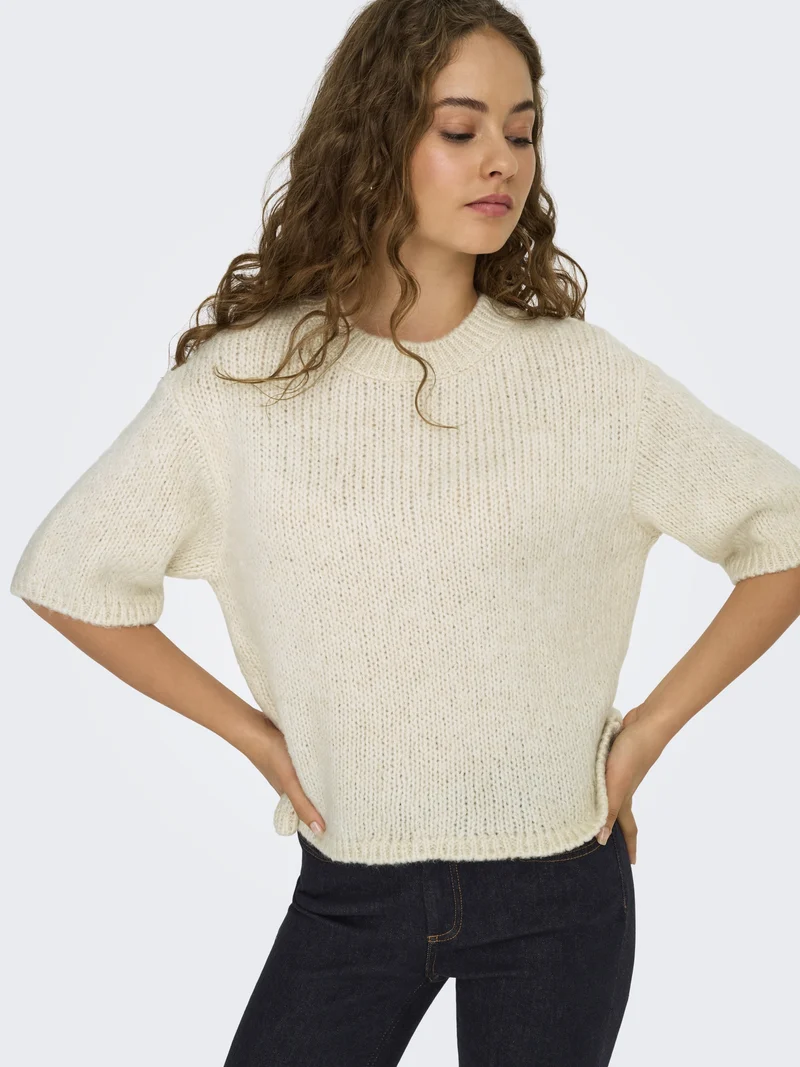 JDYLINEA S/S PULLOVER O-NECK KNT NO, Birch