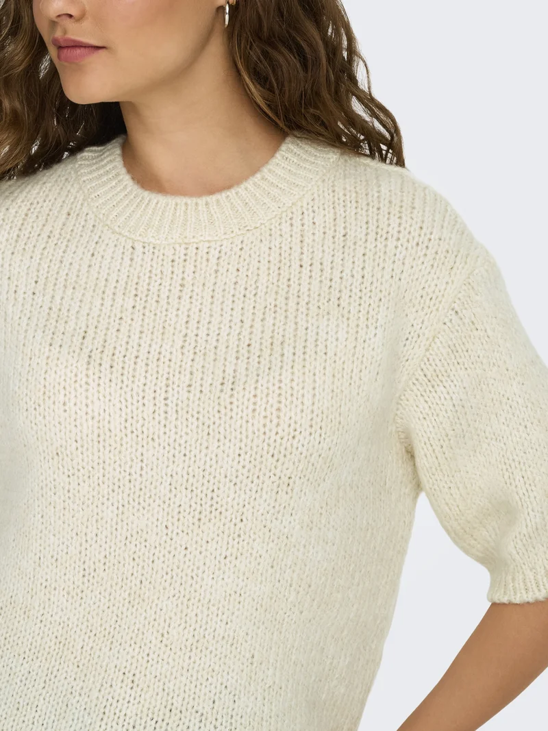 JDYLINEA S/S PULLOVER O-NECK KNT NO, Birch
