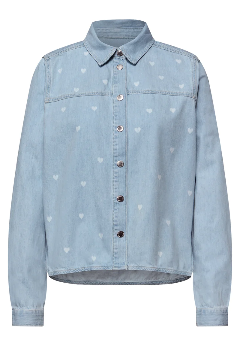 Studio Style Blouse,light blue, Light Blue laser washed