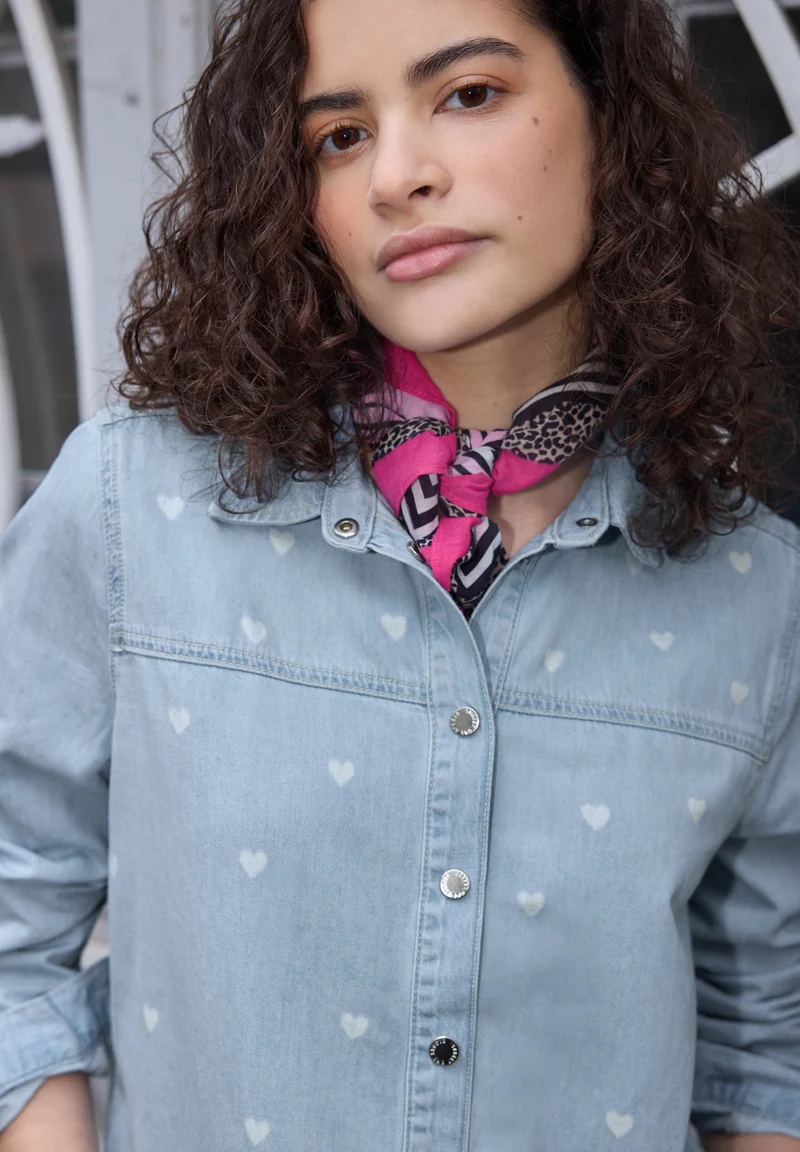 Studio Style Blouse,light blue, Light Blue laser washed