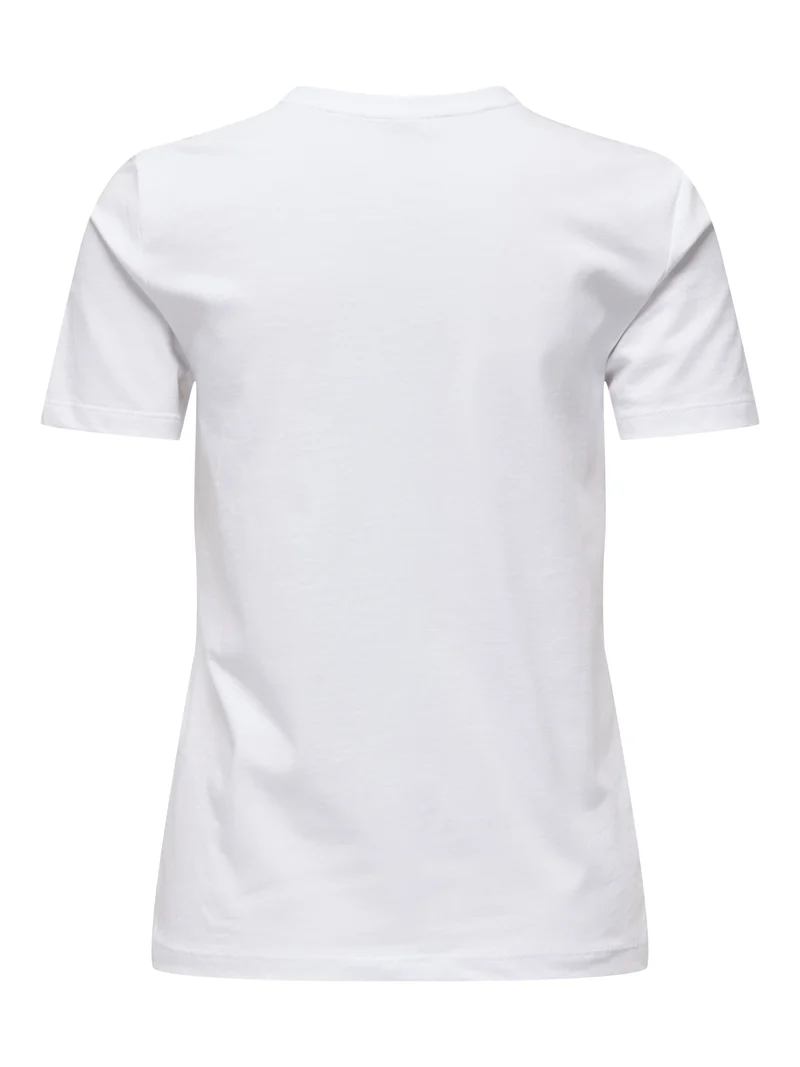 ONLKETTY S/S O-NECK TOP JRS NOOS, Bright White/True blue flowers