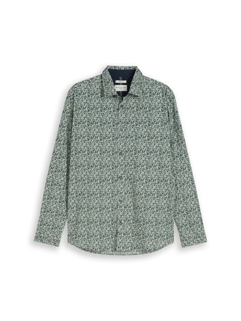 fitted printed shirt, mint round design