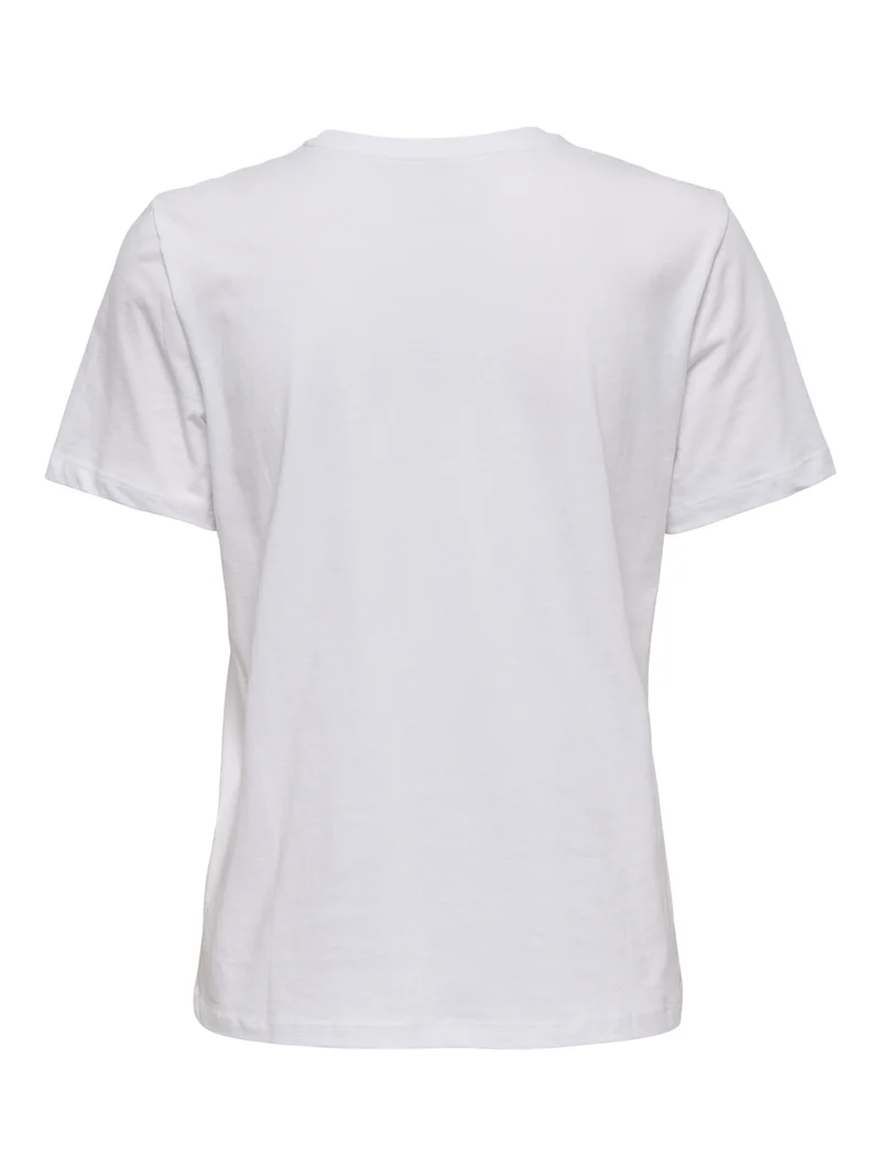 ONLKETTY S/S O-NECK TOP JRS NOOS, Bright White/Heart