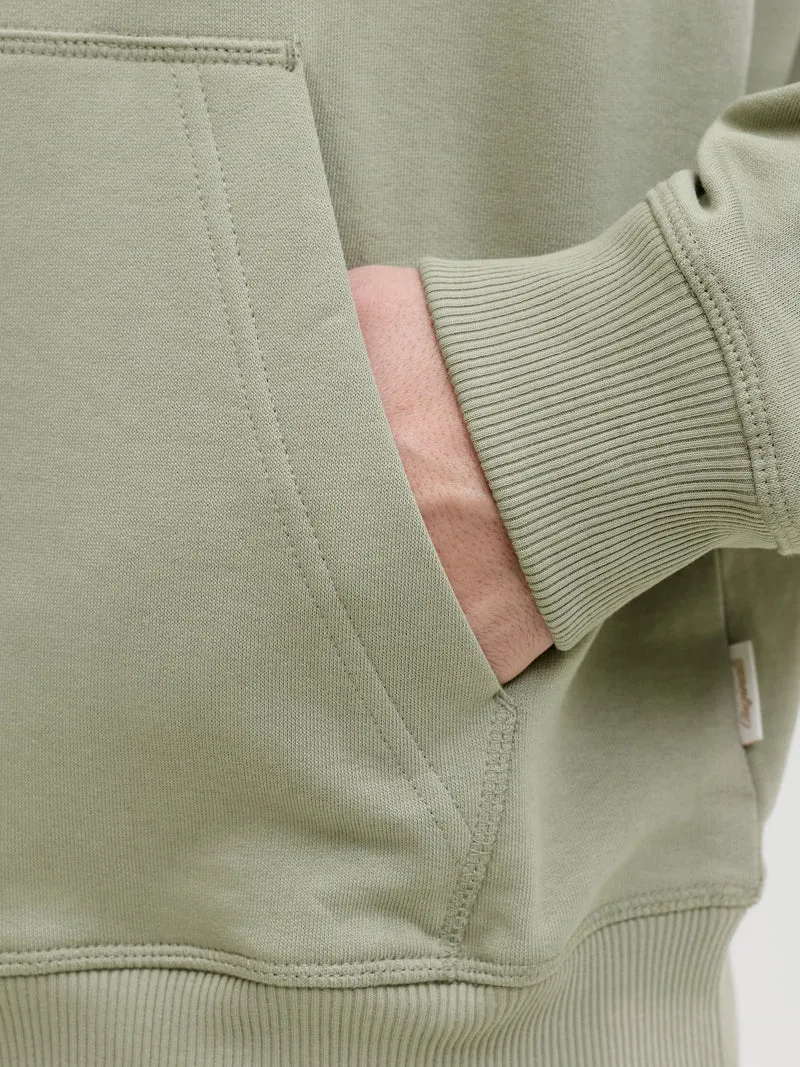JORNORREBRO EMB SWEAT HOOD NOOS, Seagrass