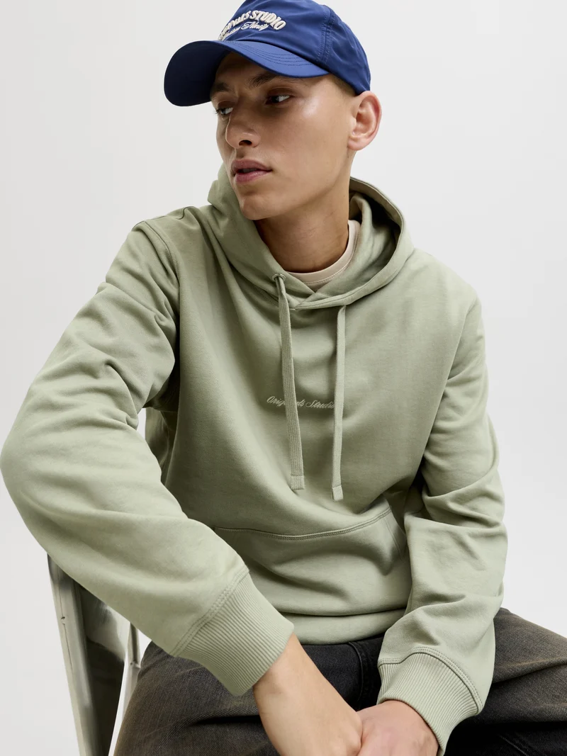JORNORREBRO EMB SWEAT HOOD NOOS, Seagrass