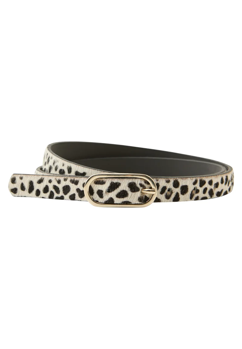 OP_Thin Leo Belt with Fur Leat, powder beige