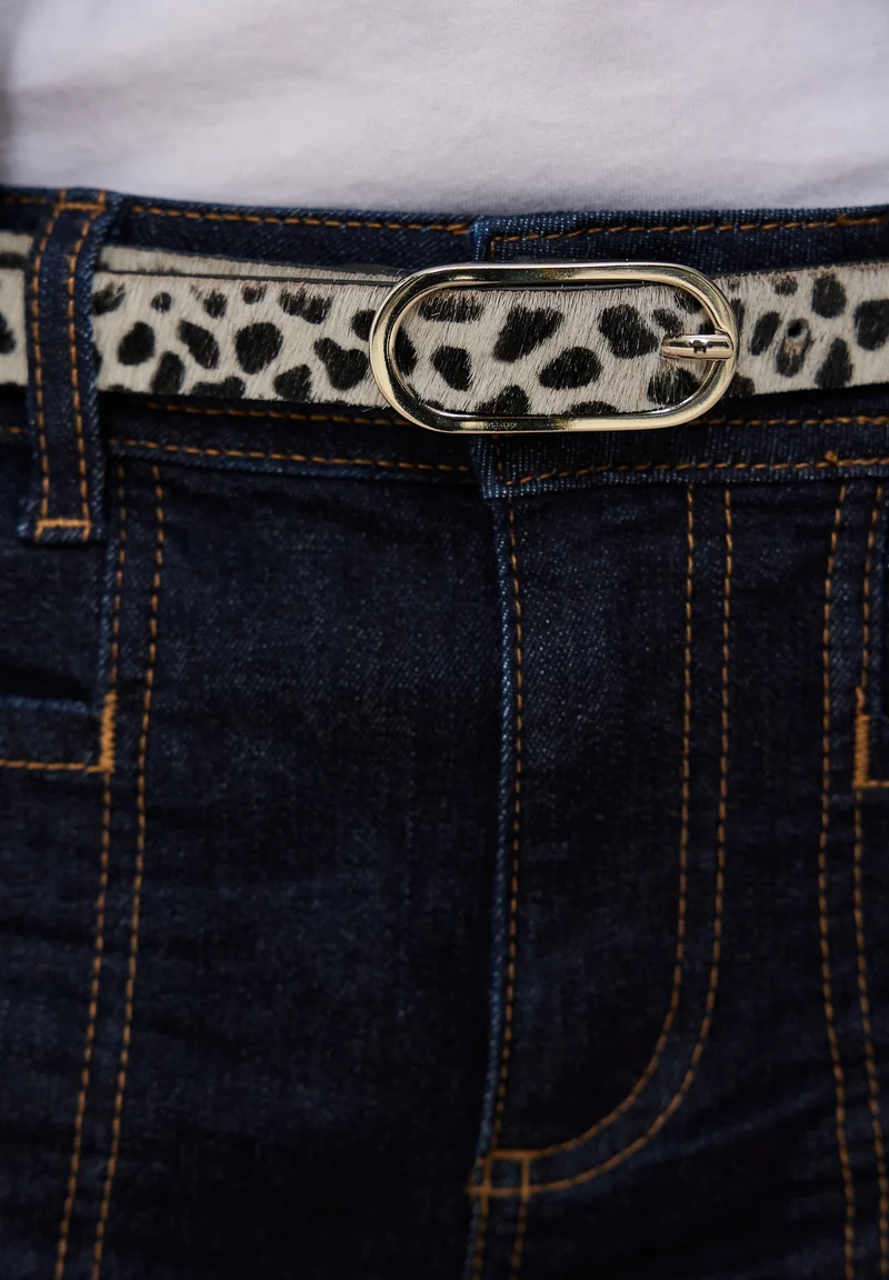 OP_Thin Leo Belt with Fur Leat, powder beige