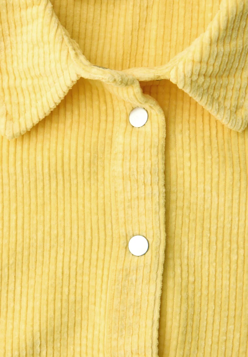 Corduroy shirtcollar blouse w, bloom yellow