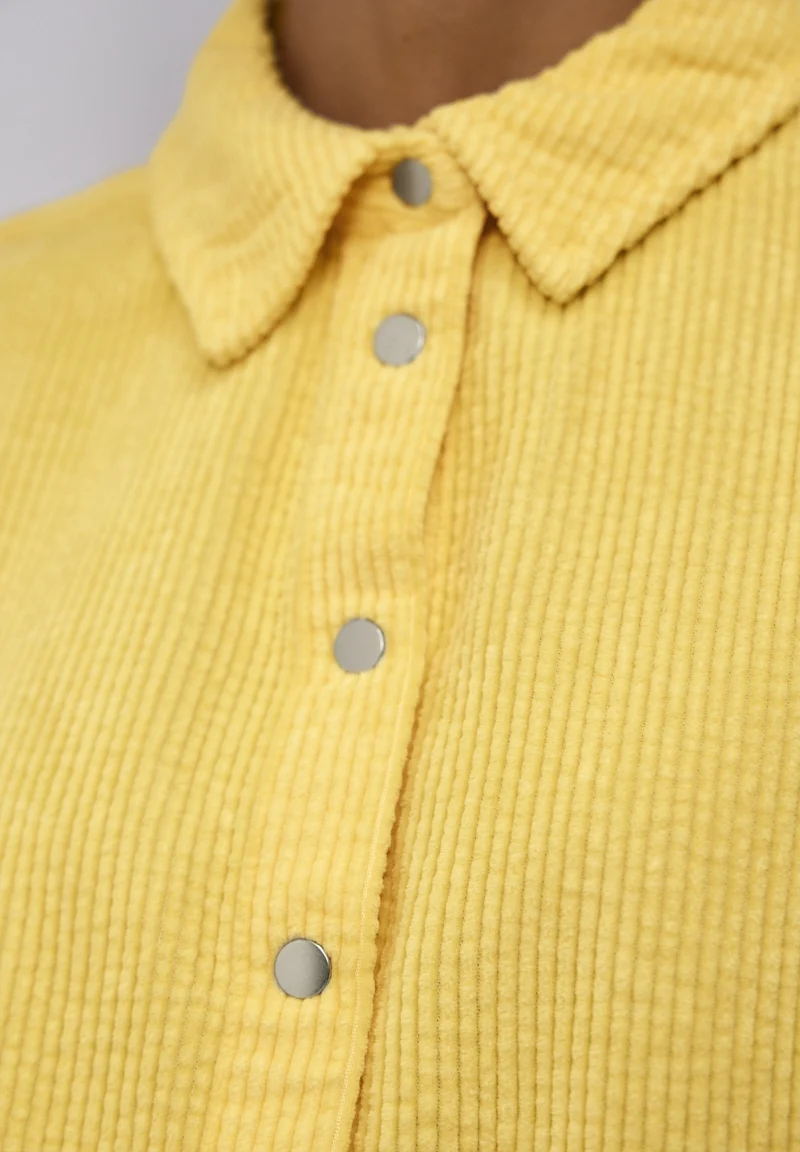 Corduroy shirtcollar blouse w, bloom yellow