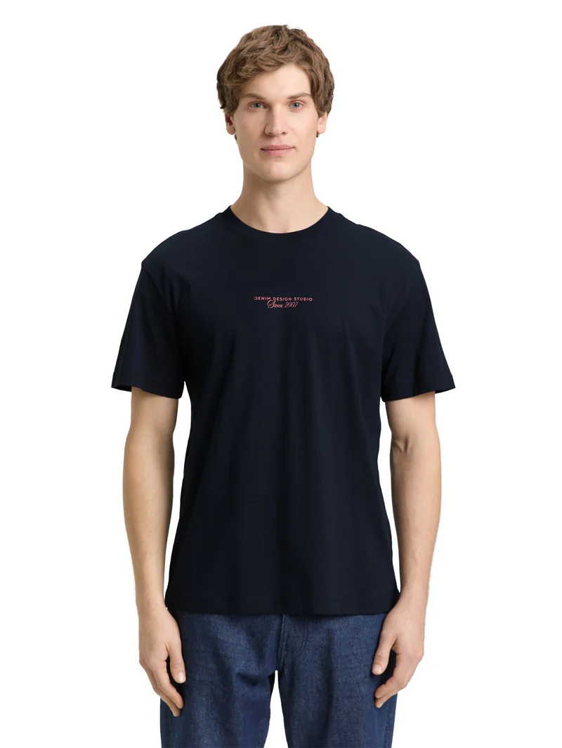 relaxed printed t-shirt, sky captain blue