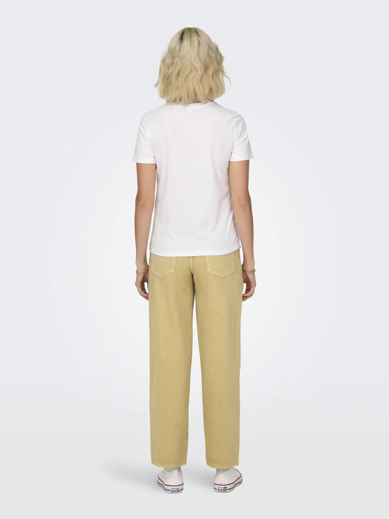 ONLKETTY S/S O-NECK TOP JRS NOOS, Bright White/Lemon