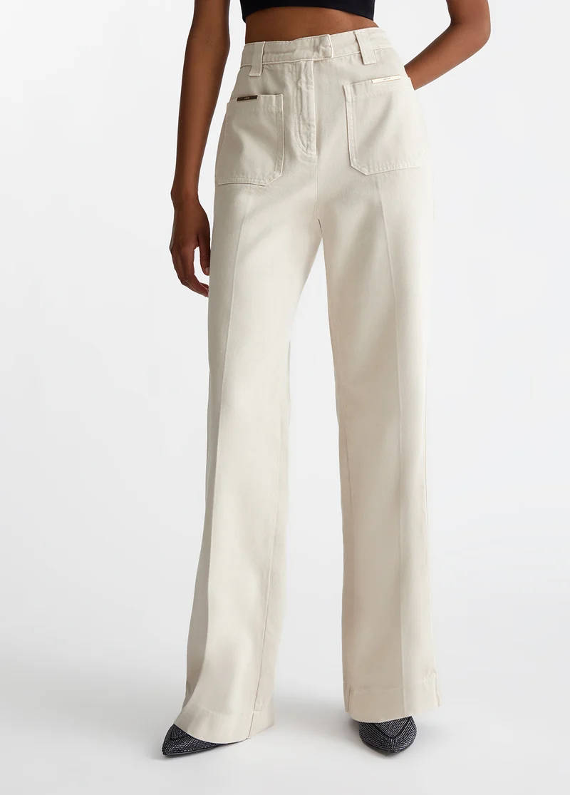 Cotton straight-leg trousers