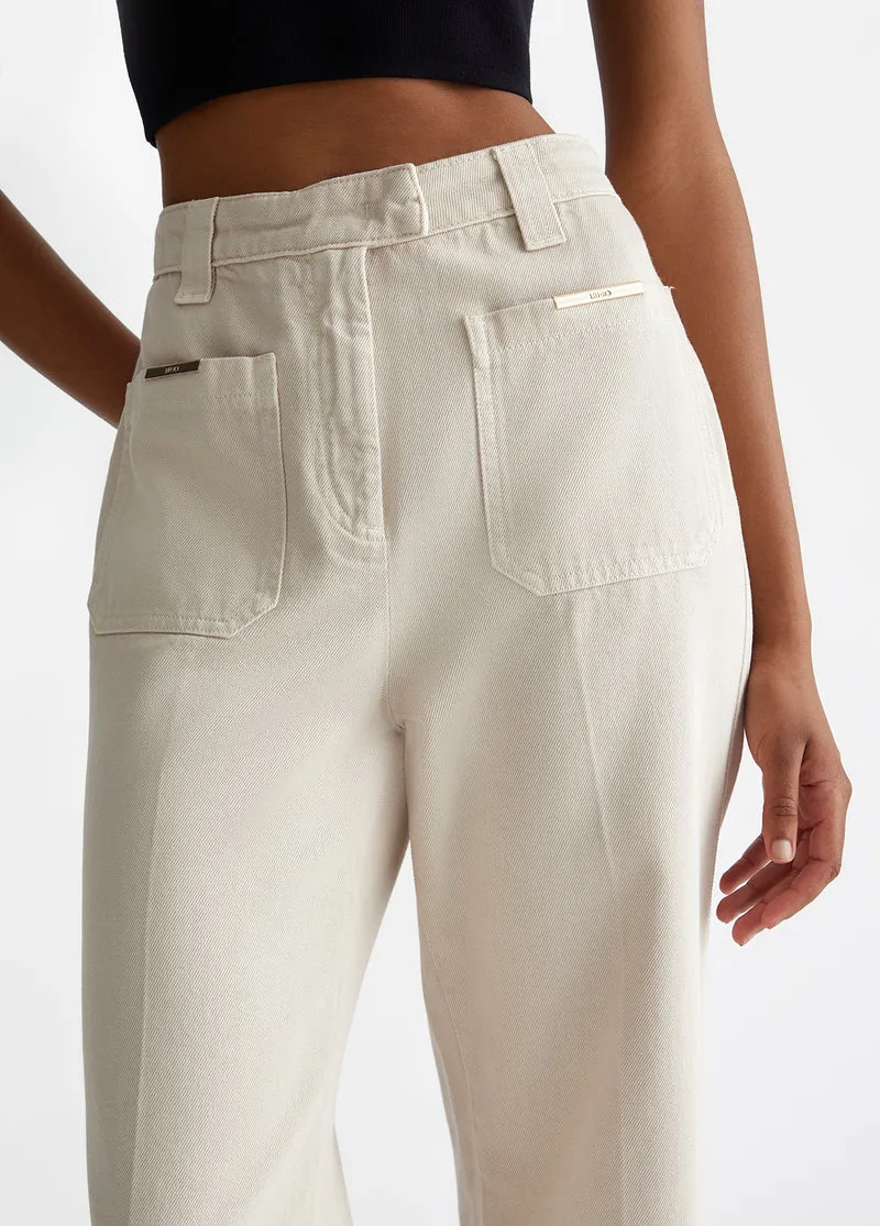 Cotton straight-leg trousers