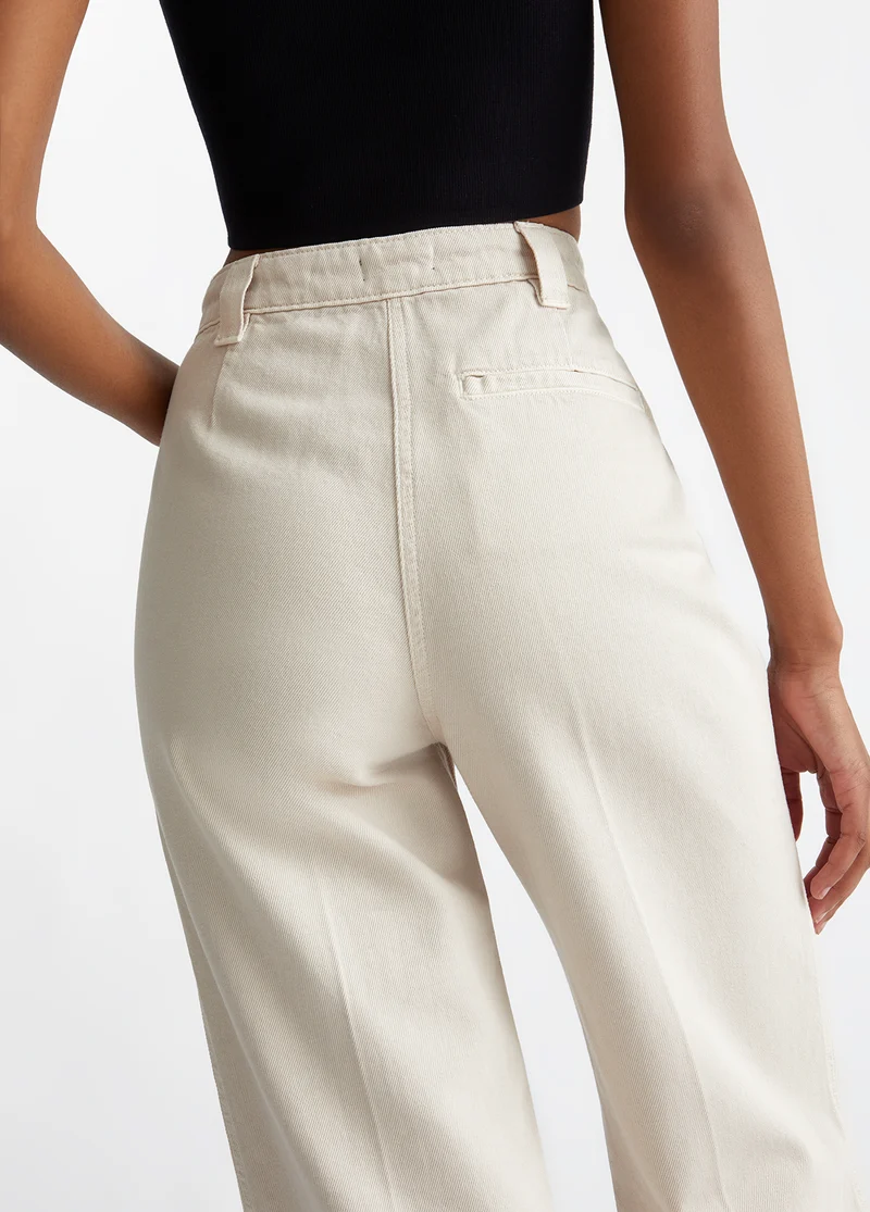 Cotton straight-leg trousers