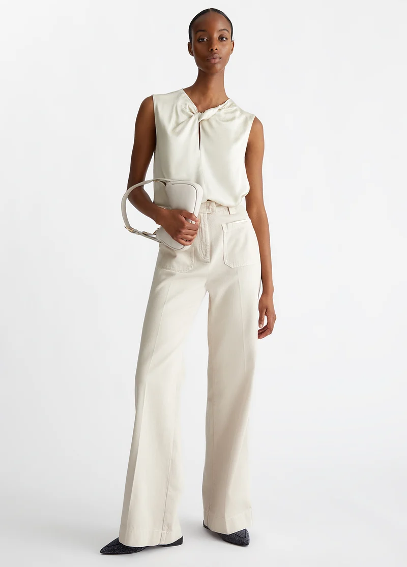 Cotton straight-leg trousers