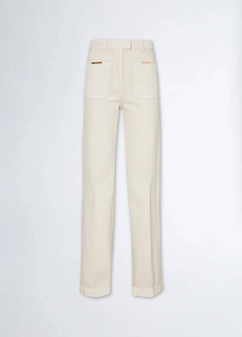 Cotton straight-leg trousers